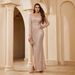 Cross-Border Foreign Trade European And American V-Neck Women's Wedding Long Sleeve Bodycon Mermaid Banquet Light_ecoleips.com