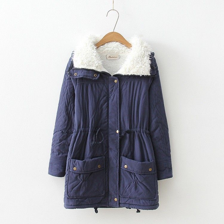 Women's Sweet Candy-Color Winter Coat – Oversized Lapel Belted Cotton Jacket, Soft & Warm Casual Outerwear, S-XXXL_ecoleips.com