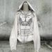 Women's Dark American Retro Graffiti Printed Hoodie Casual Sweatshirt White Lazy Subculture Jacket for Autumn_ecoleips.com