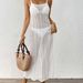 Women's Beach Dress Sexy Floral Lace Hollow Out Bodycon Sundress Summer Vacation Maxi Dress_ecoleips.com
