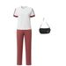 Women's 2-Piece Summer Short Sleeve Outfit Casual Loungewear Set With Color Block Print Breathable Summer Fabric_ecoleips.com