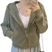 ng2510292 Ng2510292 Fleece-Lined Short Hooded Sweatshirt Jacket For Women 2024 New Women's Early Autumn Cardigan Petite Top_ecoleips.com
