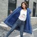 Women's Winter Parka With Fox Fur Trim - Longline Quilted Coat, Thickened Cotton Lining, Hooded Jacket (Khaki, Red, Black, Sage Green, Blue)_ecoleips.com
