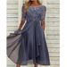 2025 European Station Cross-Border Chiffon Patchwork Lace Hollow Long Dress Bridesmaid Even Gown Women's_ecoleips.com