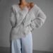 Soft Faux Mink V-Neck Cardigan - Cozy Oversized Pullover For Women, Fall Winter Loose Knit Sweater With Buttons, Elegant Casual Outerwear_ecoleips.com