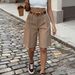 Women's High-Waisted Double Pleated Suit Trousers Casual Commuter Style Spring Summer_ecoleips.com