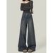 Large Size Women's Clothing Retro And Old Straight Jeans Women's New Pants High Waist And Thin Design Wide Leg Pants_ecoleips.com
