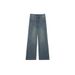 Starry Sky Pattern Wheat Ear Jeans For Women, Autumn And Winter Style, Plus Size, Pear-Shaped Body, High Waist_ecoleips.com