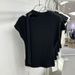Solid Color Hollow Streamer Short-sleeved T-shirt Women's Summer Korean Slim-fitting And Thin Versatile Design Sense Niche Ins Style Top_ecoleips.com