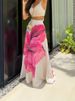 Floral Print Low-Waisted A-Line Long Skirt for Women Spring/Summer Beach Vacation Fashionable European American Style_ecoleips.com