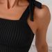 Women's High-Waist Bikini Set – Adjustable Straps & Textured Bamboo Fabric | Modest Swimwear | Black | S/M/L/XL_ecoleips.com