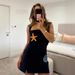 Women's Clothing Street Fashion Design Sequin Beaded Suspender Dress_ecoleips.com