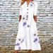 Women Stylish Casual Maxi Dress Relaxed Loose‑Fit Silhouette With V‑Neck, Convenient Pockets & Trendy All‑Over Print_ecoleips.com