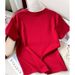 Women's Red Heart Rhinestone Cotton T-Shirt Casual Summer Top Crewneck Tee Fashion Zodiac Year Design_ecoleips.com