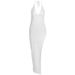 Summer New Arrival Halter V Neck Dress Slimming Open Back With Side Slit Fashion Elegant Party Evening Dress_ecoleips.com
