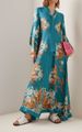 Women's Clothing Summer Printed Stand Collar Dress Three Quarter Sleeve New_ecoleips.com