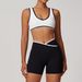 Women's Wide Strap Sports Bra Shockproof Contrast Color One Piece Yoga Fitness Wear_ecoleips.com
