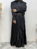 Fashion Flower Turkey Satin Abaya Muslim Woman Jilbeb Kaftan Moroccan Wedding Caftan Dress Pakistani Salwar Kameez Indian Robe_ecoleips.com