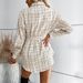 Women's Clothing small fragrance style pocket jacket retro mid length plaid cardigan_ecoleips.com