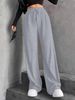 Women's Straight Leg Wide Pants With Elastic Waist & Slim Stripes - Comfortable Stretch Fabric For Casual & Office Wear (S-XXL)_ecoleips.com
