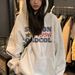 American-style Women's Sweatshirt For Spring And Autumn, Trendy Brand, Loose Fit, Vintage Letter Print, Hooded, Hong_ecoleips.com