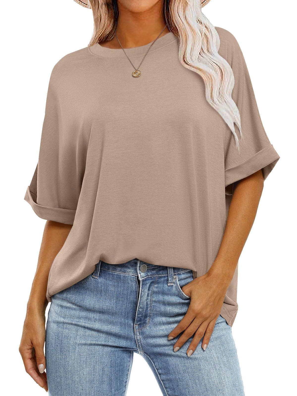 ANRABESS Womens Tops Oversized T Shirts Short Sleeve Crewneck Summer Casual Loose Basic Tee Shirt 2026 Trendy Fashion Clothes_ecoleips.com