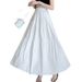 Women's High-Waisted Slimming Pleated Midi Skirt Versatile Fashionable Tiered Long Skirt For Slim Fit_ecoleips.com