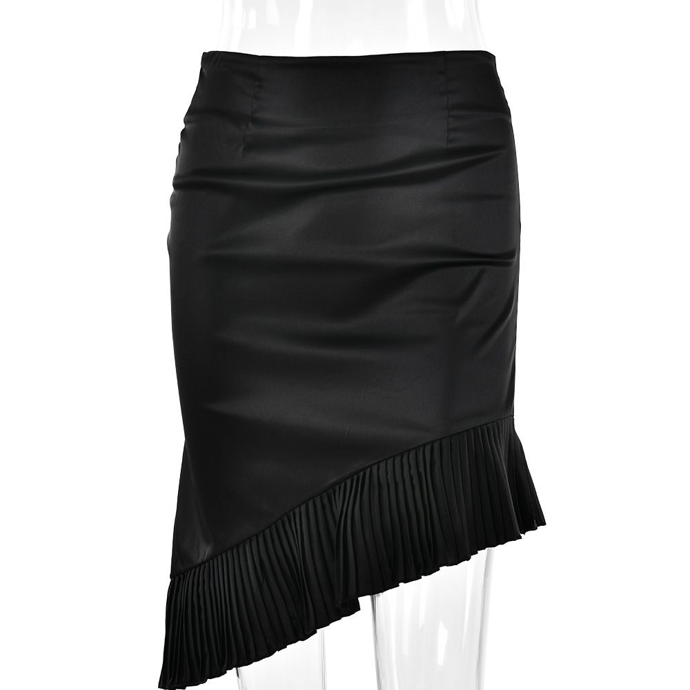 Women Trendy Versatile Mermaid Skirt With Pleated Detail & Slim‑Fit Silhouette_ecoleips.com