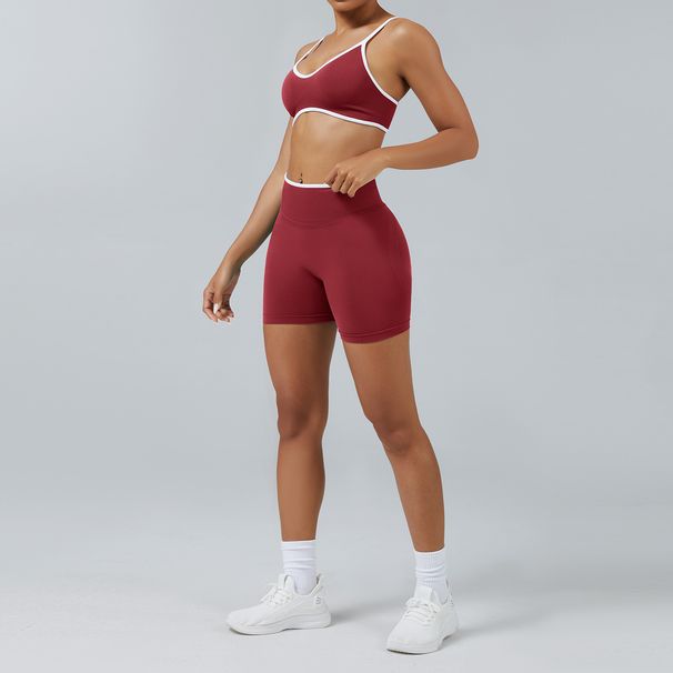 K Color Blocking Sports Suit For Women, Backless Tight Yoga Suit, Quick Drying, Outdoor Running, Fitness Yoga Suit_ecoleips.com