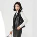 Women's Clothing Stylish Suit Style Leather Vest Faux Leather Vest With Lapel - Stylish Slim Fit Sleeveless Jacket For Office & Casual Wear_ecoleips.com