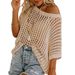 Women's Clothing Sexy Hollow-Out Knit Top – Summer Sleeveless Beach Cover-Up With 3D Lace Pattern & Flowy Sleeves_ecoleips.com
