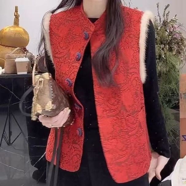 Aria Basics Dropshipping Hot-selling New Chinese-style 2025 Cotton For Women, High-end, Light , Versatile, Warm Vest_ecoleips.com