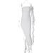 European And American Style Women's One Shoulder Pleated Slim Dress Solid Color Summer Fashion Personality Wholesale_ecoleips.com