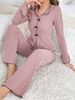 Foreign Trade Cross-Border European American Autumn Winter Women's Pajamas With Turn-Down Collar Bowknot, Fashionable_ecoleips.com