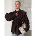In-stock Solid Color Fashionable Lapel Waist-tied Blazer 2025 Early Autumn European And American Cross-border New Style_ecoleips.com