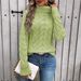 Aria Basics Aria Basics Fall/Winter 2025 Foreign Trade European And American Fashion Women's Solid Color Cable Knit Long Sleeve High Collar_ecoleips.com