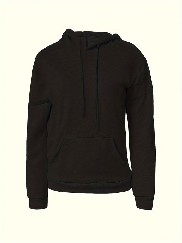 Oversized Solid Color Hoodie With Drawstring – Streetwear Essential Pullover For Men & Women | Unisex Fit (Xs-3xl)_ecoleips.com