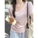 This Summer's Cotton-Linen T-Shirt Features A Soft, Korean-Style Design With A V-Neck And Snowflake-Patterned Cotton Sho_ecoleips.com
