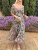 2025 Cross-Border European And American Spring Summer New Mesh Printed Strap INS Vacation Casual Party Dress_ecoleips.com