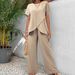 Women's Summer Casual Loose Pullover Set Two Piece Round Neck Short Sleeve Irregular_ecoleips.com