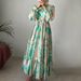Ladies Fashion Temperament Elegant Contrast Color Personality Cuff Design With Belt Long Dress_ecoleips.com