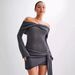 Women's Clothing Dress Knitted One Shoulder Sweater Dress Sexy Slim Fitting Long Skirt Translucent_ecoleips.com