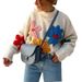 Embroidered Crochet Sweater – Boho Chic Loose Knit, Floral Detailing (Black/White, One Size)_ecoleips.com