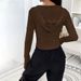 Voya Hot Selling Women's Clothing Street Trend V-neck Hoodie Autumn And Winter Slim Fit Base Hooded Top For Women_ecoleips.com