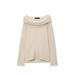 Lazy One-word Shoulder Off-the-shoulder Knitted Sweater_ecoleips.com