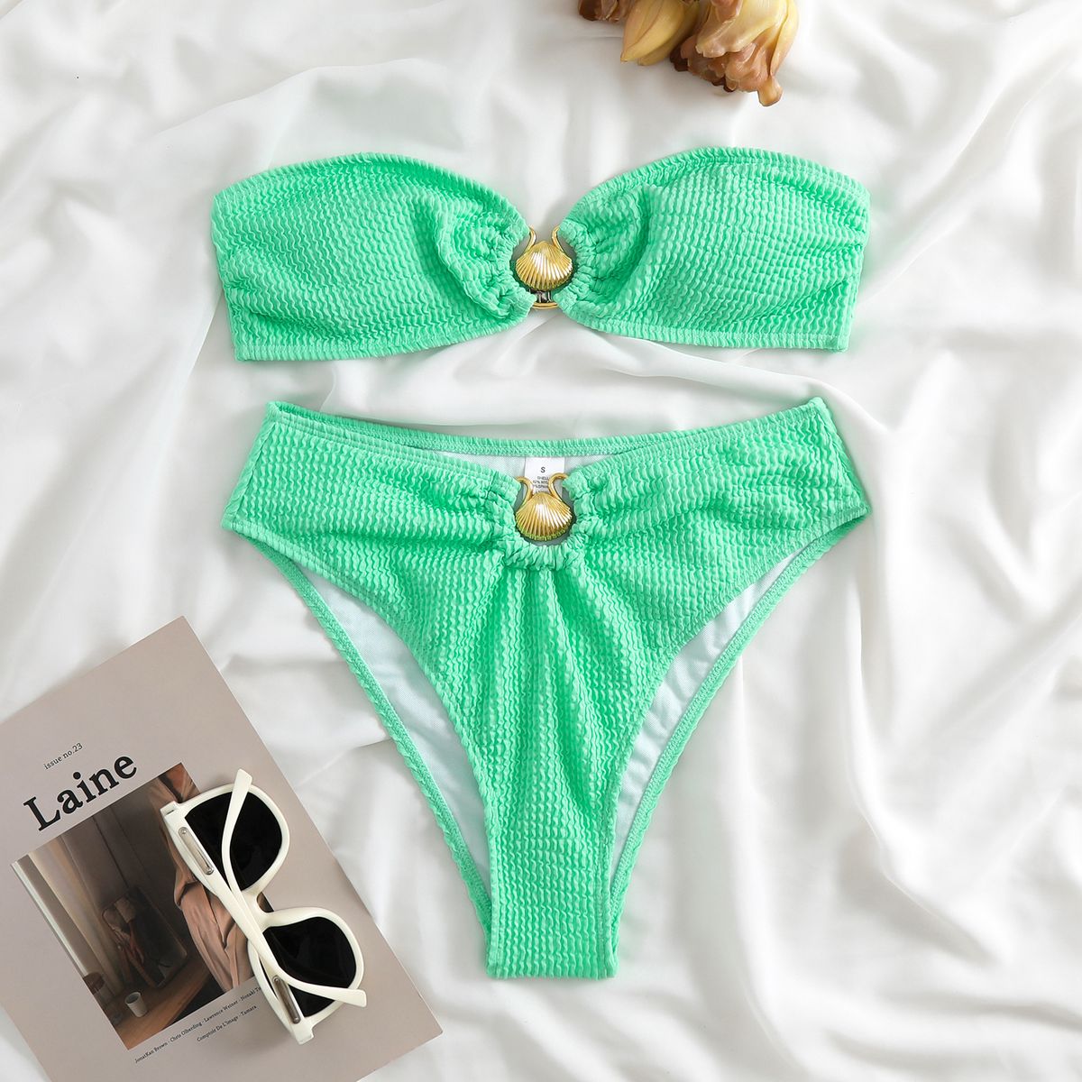 Women's Sexy Solid Color Bikini Set - Two-Piece Swimwear With Soft Polyester Fabric, Comfortable & Stylish For Beach & Pool_ecoleips.com