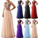New Spring And Summer European And American Sleeveless Dress V Neck Sequin Temperament Chiffon Splicing Evening Dress_ecoleips.com