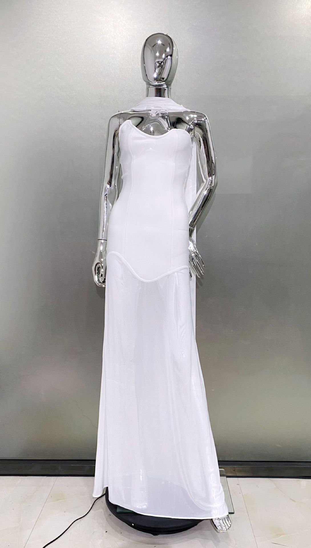 Fashionable Ribbon Strapless, Hip Hugging Dress, Long Skirt, Simple And Fashionable Party Dinner Dress_ecoleips.com
