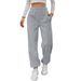 Voya 2026 Women's European And American Simple Straight-Leg Casual Pants Spring/Summer Pocket Design High-Waisted Exercise Fleece-Lined Long Pants_ecoleips.com