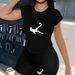 Summer Women's Slim Fit Shorts Set Printed Comfortable Short Sleeved_ecoleips.com